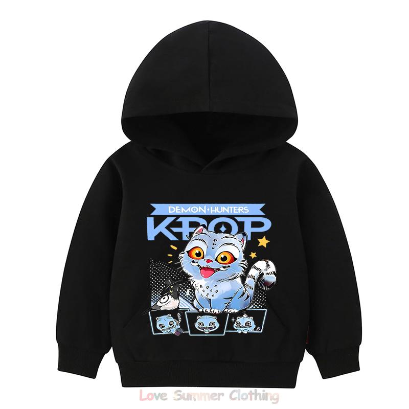Худи K-pop «Охотники на демонов» для девочек 4-14 лет, принт HD, 100% полиэстер, пуловер, повседневная толстовка для девочек, осень, много цветов, оптовая скидка