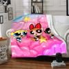 1pc Powerpuff Girls Blanket Lightweight Flannel Blanket Throw Blanket For Sofa, Bed, Travel, Camping, Livingroom, Office, Couch