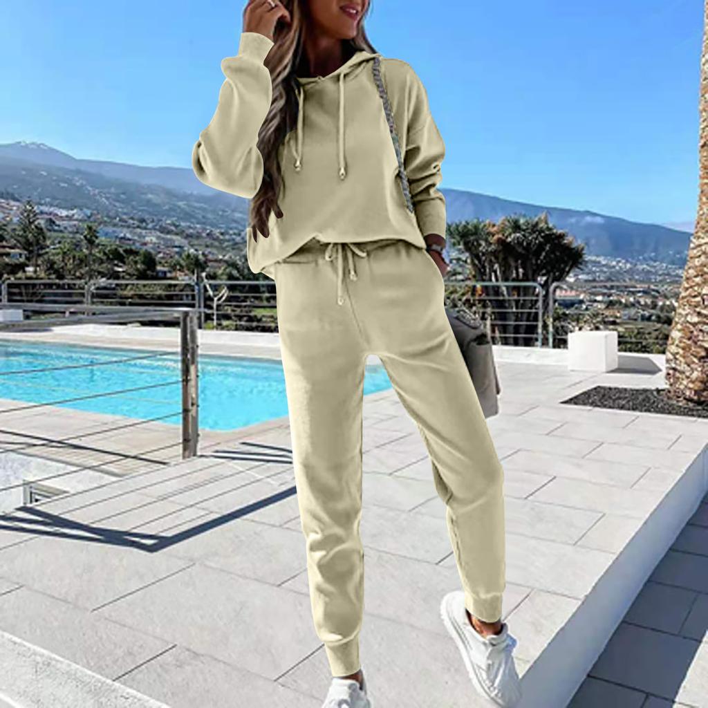 Женские флисовые худи, комплект из двух предметов, 2021, зимние толстовки, комплекты брюк, женские повседневные спортивные костюмы