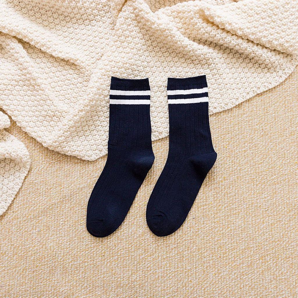 Unisex Men Woman Socks Casual Fashion Striped High Quality Cotton Socks Women Soft Breathable Harajuku Streetwear White Socks