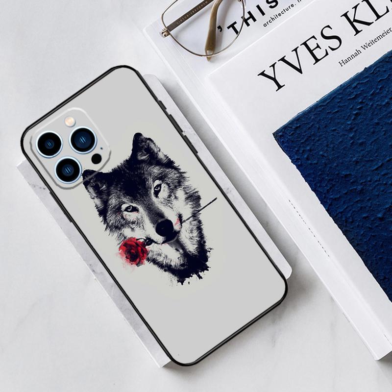 Animal Wolf Case For iPhone 17 Air 14 13 12 11 15 16 Pro Max Mini 15 16 Plus 16e Funda Silicone Cover