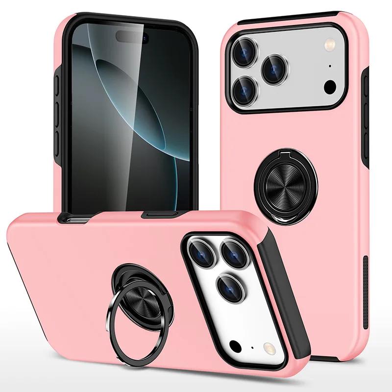 Магнитный держатель-кольцо Чехол для телефона для IPhone 17 Air 16E 16 15 14 Pro Max 13 12 Mini XS X XR 7 8 Plus Жесткий чехол Ударопрочный чехол