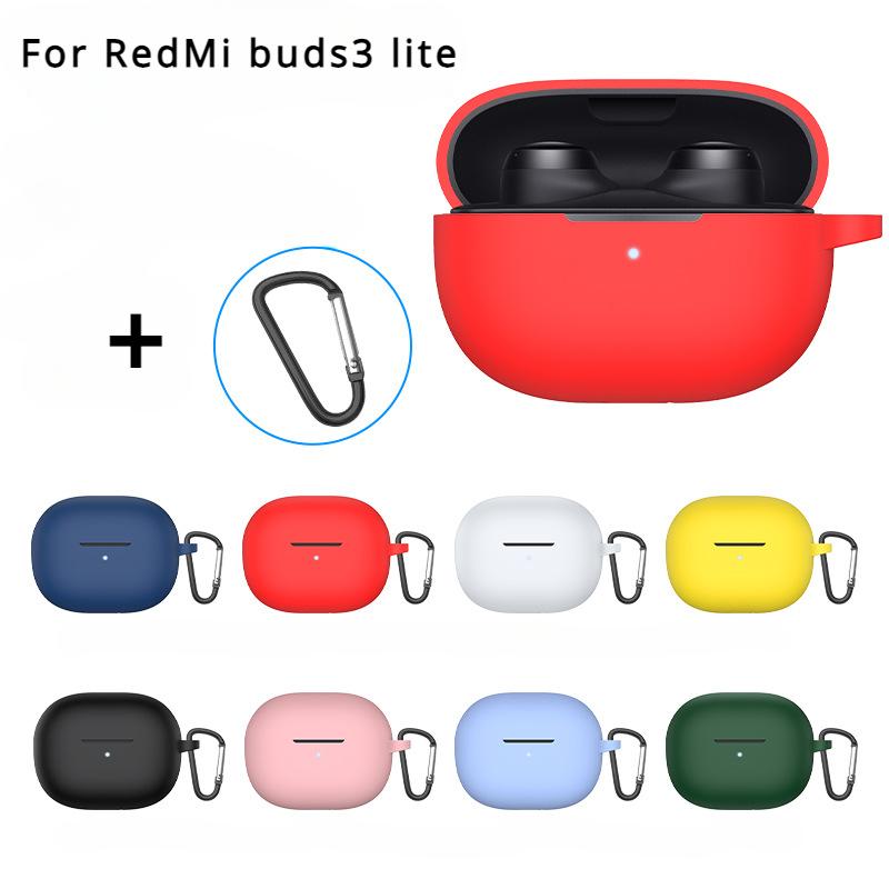 For XiaoMi RedMi Buds 3 Lite Earphone Protective Case Silicone Case Cute Silicone Pure Color Cover for XiaoMi RedMi Buds 3 Lite