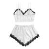 Women Sexy Lace Strappy Babydoll Lingerie Silk Satin Cami Top Shorts Nightwear Pyjama Set