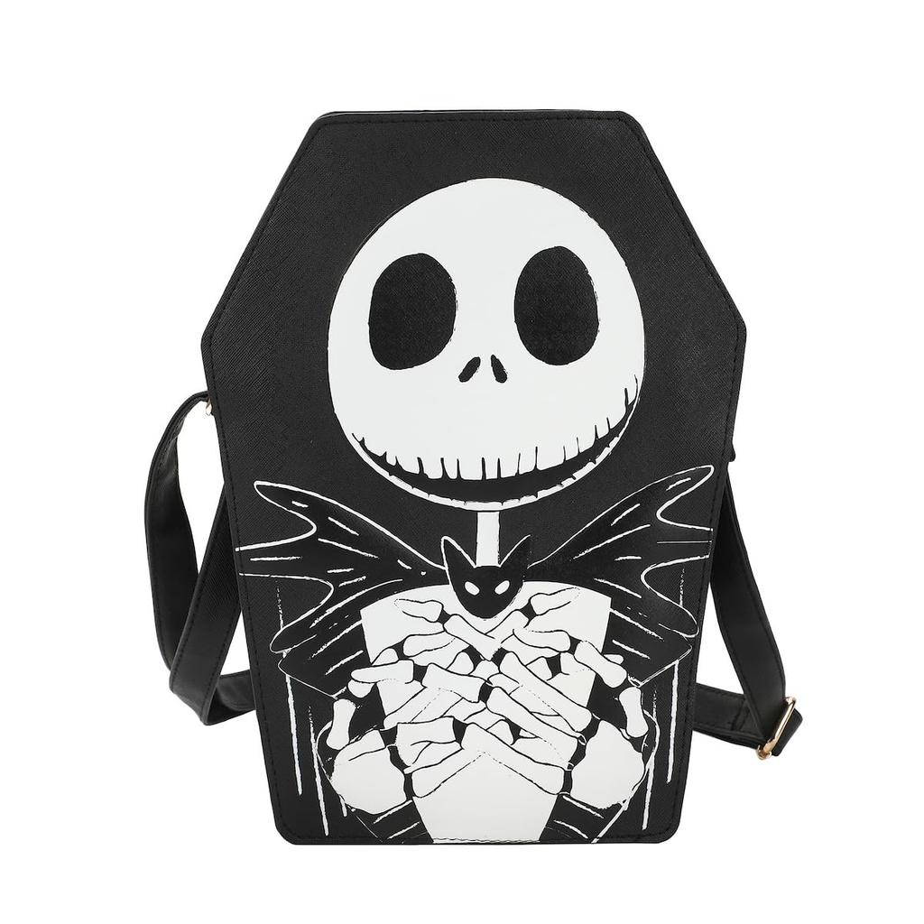 The Nightmare Before Christmas Jack Skellington Coffin 11-inch Crossbody Bag, Black, OSFA