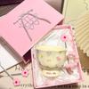 Girls Souvenir Coffee Mug Household Ceramic Cup High Quality Cup Mugs Coffee Miilk Cups Water Cup Birthday Gift Creative Flower