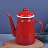 Durable Vintage Thick Enamel Coffee Kettle Water 1.1L for Outdoor Tea Boiling