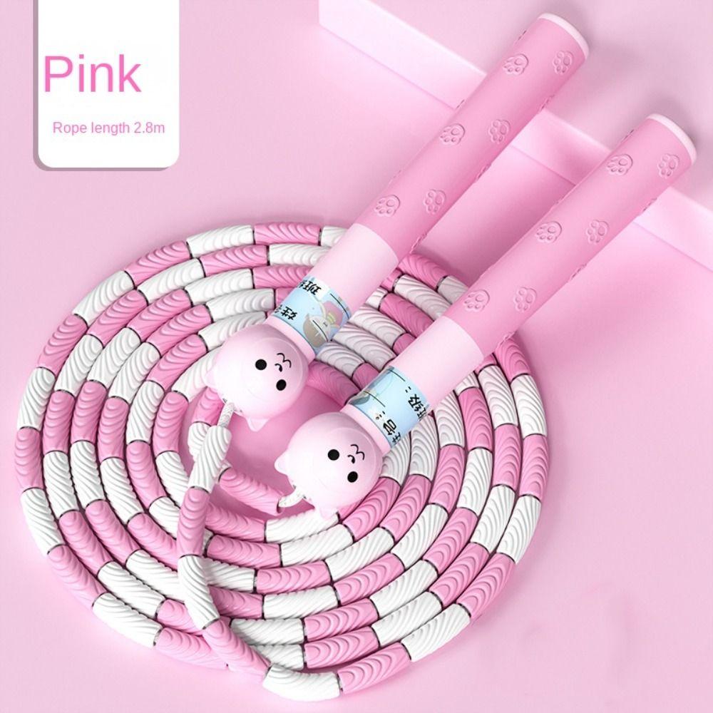 2.8m Segmented Fitness Jump Rope Bamboo Joint Sports Rope Soft Bead Skipping Rope  Home Exercise