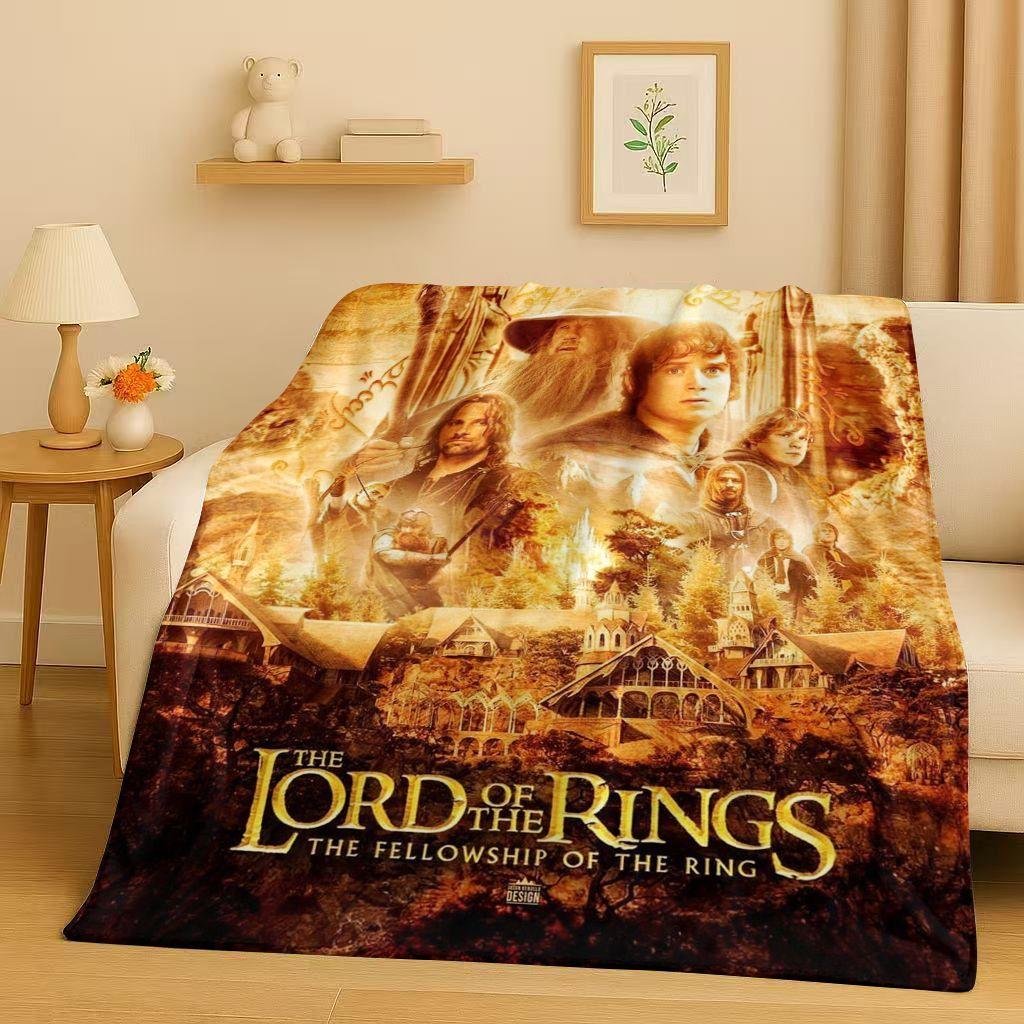 Classic L-Lord of The Rings H-Hobbit Gandalf Legolas Flannel Blanket,Ultra Soft Warm Plush Throw for Home Bedroom Bed Sofa Cover