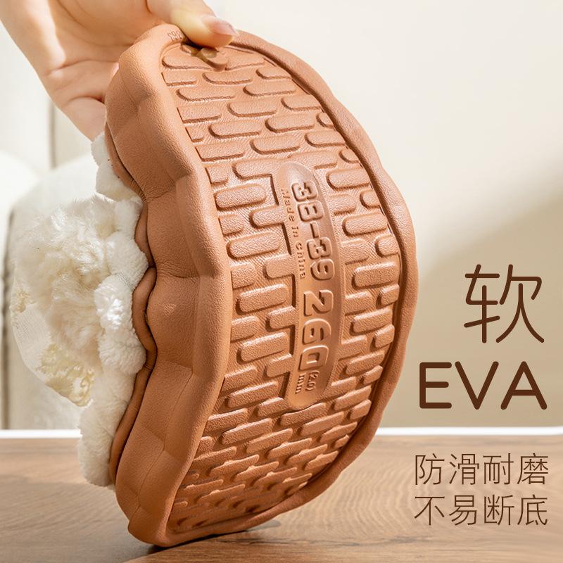 Модные хлопковые тапочки с бантиками, женские зимние домашние теплые парные тапочки 2024 года, толстые нескользящие пушистые тапочки для отдыха