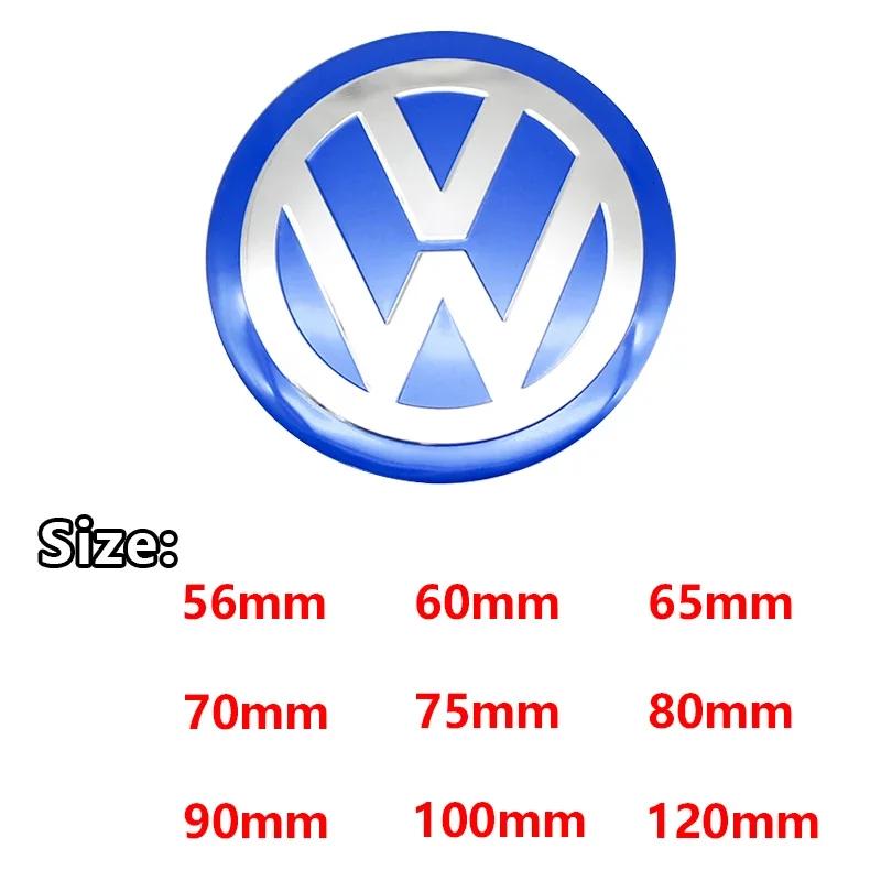 4Pcs 56/60/65/70/75/80/90/100/120mm 3D Car Wheel Stickers Center Hub Cap Emblem Badge Decal For VW GTI Polo Golf 4 5 6 7 Passat