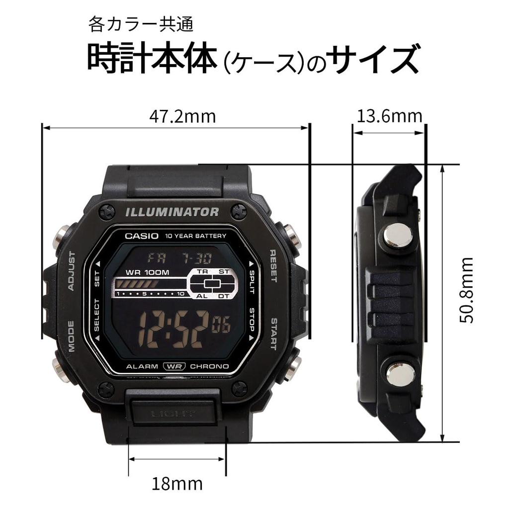 CASIO Стандартные цифровые часы с металлическим циферблатом полностью черные Overseas Модель [Casio] Мужские MWD-110HB-1BV [Товар]