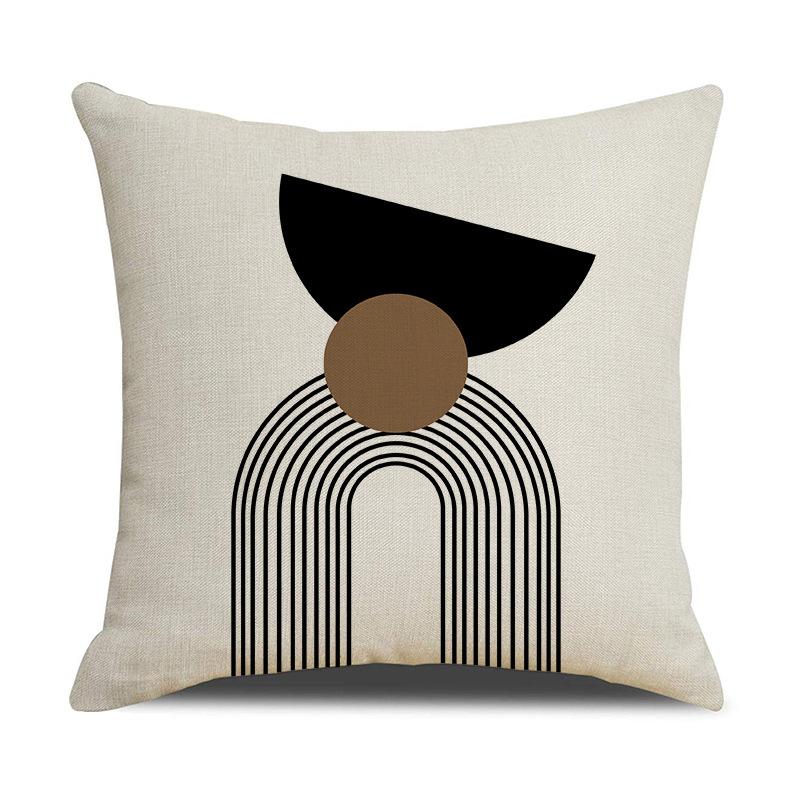 Black and White Geometric Print Pillow Cover Interior Decoration Sofa Cushion Office Nap Pillow Cover