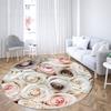 Flower Print Decoration Round Carpet Flowers and Birds Plant Carpet Peony Rose Carpet Living Room Bedroom Home Decoration