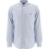 Polo Cotton Polo Collar Single-Breasted Long Sleeve Shirt Men Shirts Light-Blue 549084-009