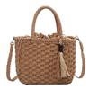 Fashion Women Tassel Straw Handbag Summer Beach Hand-Woven Rattan Crossbody Bags