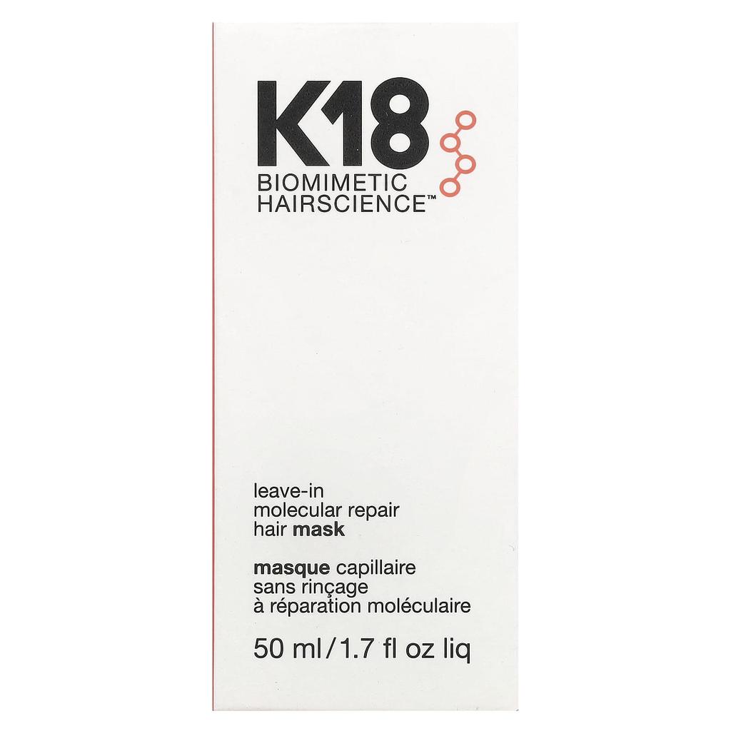 K18 Biomimetic HairScience™, несмываемая маска для волос Molecure Repair, 1,7 жидких унций (50 мл)