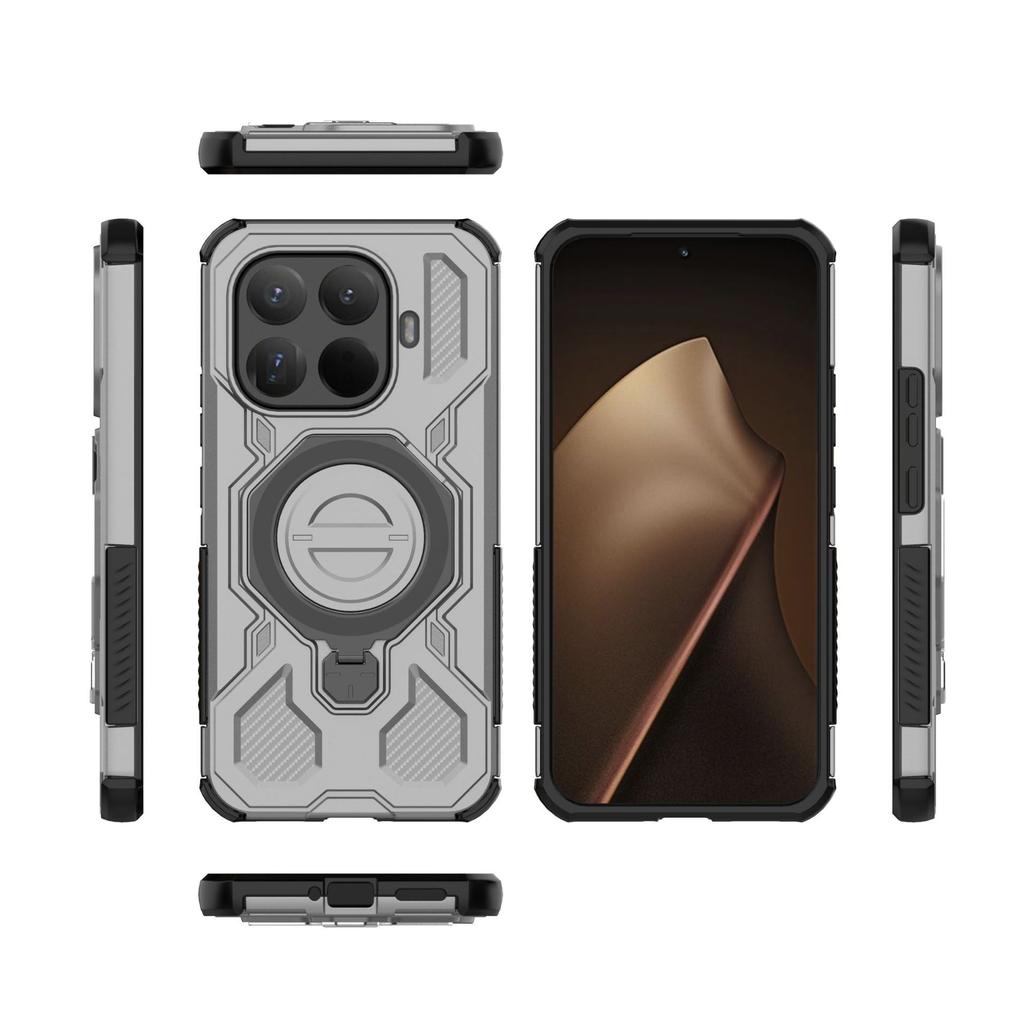 Чехол-кольцо с магнитом для Xiaomi 15T Pro, вращающийся на 360° [Защита от падений военного уровня] + Металлическая пластина для чехла телефона MagSafe