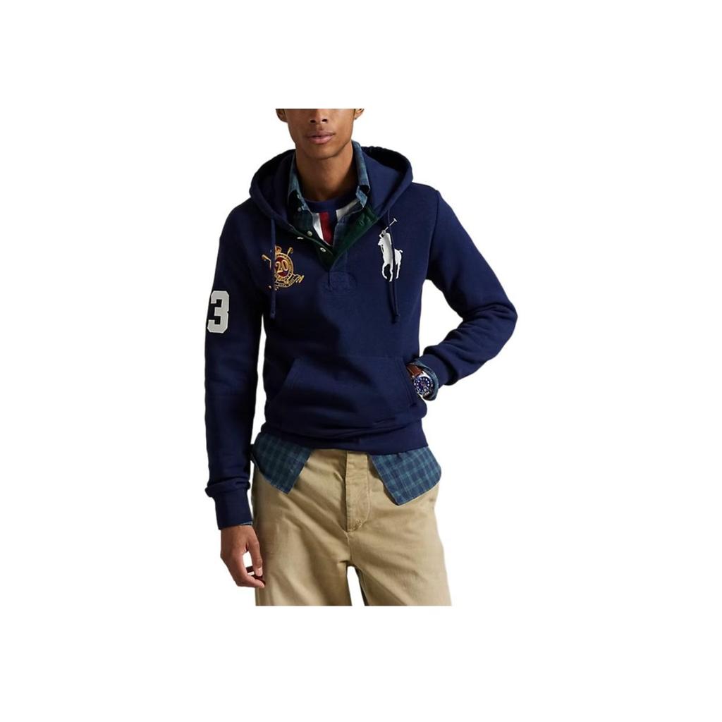 Polo Ralph Lauren FW25 Толстовка флисовая с капюшоном и значком Big Pony к 20-летию Мужские толстовки 710981769-001
