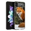 Милый подарочный чехол для телефона с красной лисой для Samsung Galaxy Z Flip 3 4 5, черный складной чехол для мобильного телефона, жесткий защитный чехол для ПК