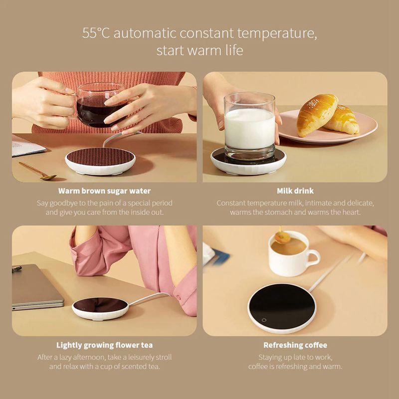 Xiaomi Lexiu Rosou Подставка с постоянной температурой, 55 градусов, постоянная температура, индукционный коврик для чашки с быстрым нагревом в условиях микрогравитации