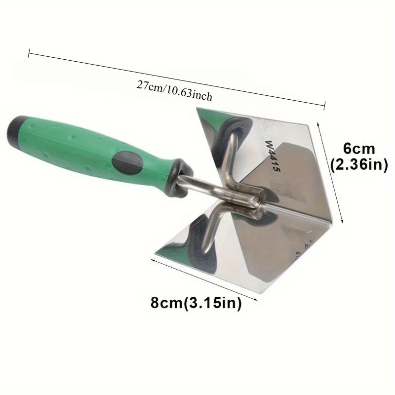 Stainless Steel Inner Corner Trowel Diatom Mud Construction Auxiliary Tools Comfortable Grip Easy To Use Putty Scraper
