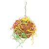 Coconut Shell Bird Shredding Toy Colorful Bite Resistant Parrot Foraging Chewing Toy for Cockatiels
