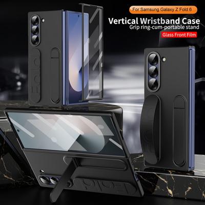 Роскошный силиконовый складной чехол-браслет для Samsung Galaxy Z Fold6 со скрытым кронштейном, противоударная защита объектива с закаленной пленкой, чехол для телефона