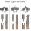 2-in-1 Grafting Tools Pruner Kit, V-graft U-graft, Perfect For Fruit Tree Grafting, Including Grafting Tapes, Grafting Knife & Replacement Blades