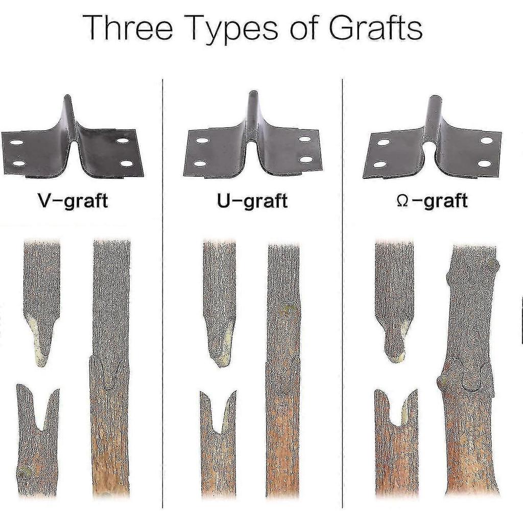 2-in-1 Grafting Tools Pruner Kit, V-graft U-graft, Perfect For Fruit Tree Grafting, Including Grafting Tapes, Grafting Knife & Replacement Blades