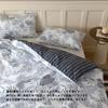Duvet cover, semi-double size, 100% cotton, 170 x 210 cm, leaf pattern, botanical design, YKK