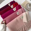 Double-sided Two Colors Scarf Thickened Versatile Warm Tassel Shawl Autumn Winter Stylish Basic Coldproof Scarf
