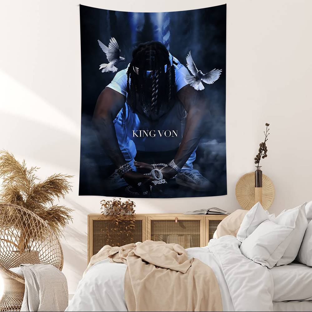 Kking Rapper Von Printed Large Wall Tapestry Indian Buddha Wall Decoration Witchcraft Bohemian Hippie Wall Art Decor