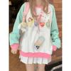 Y2k Harajuku Kawaii Cute Hoodie Women Japanese Fashion Patchwork Cartoon Print Design Sweatshirt Preppy Style Female New