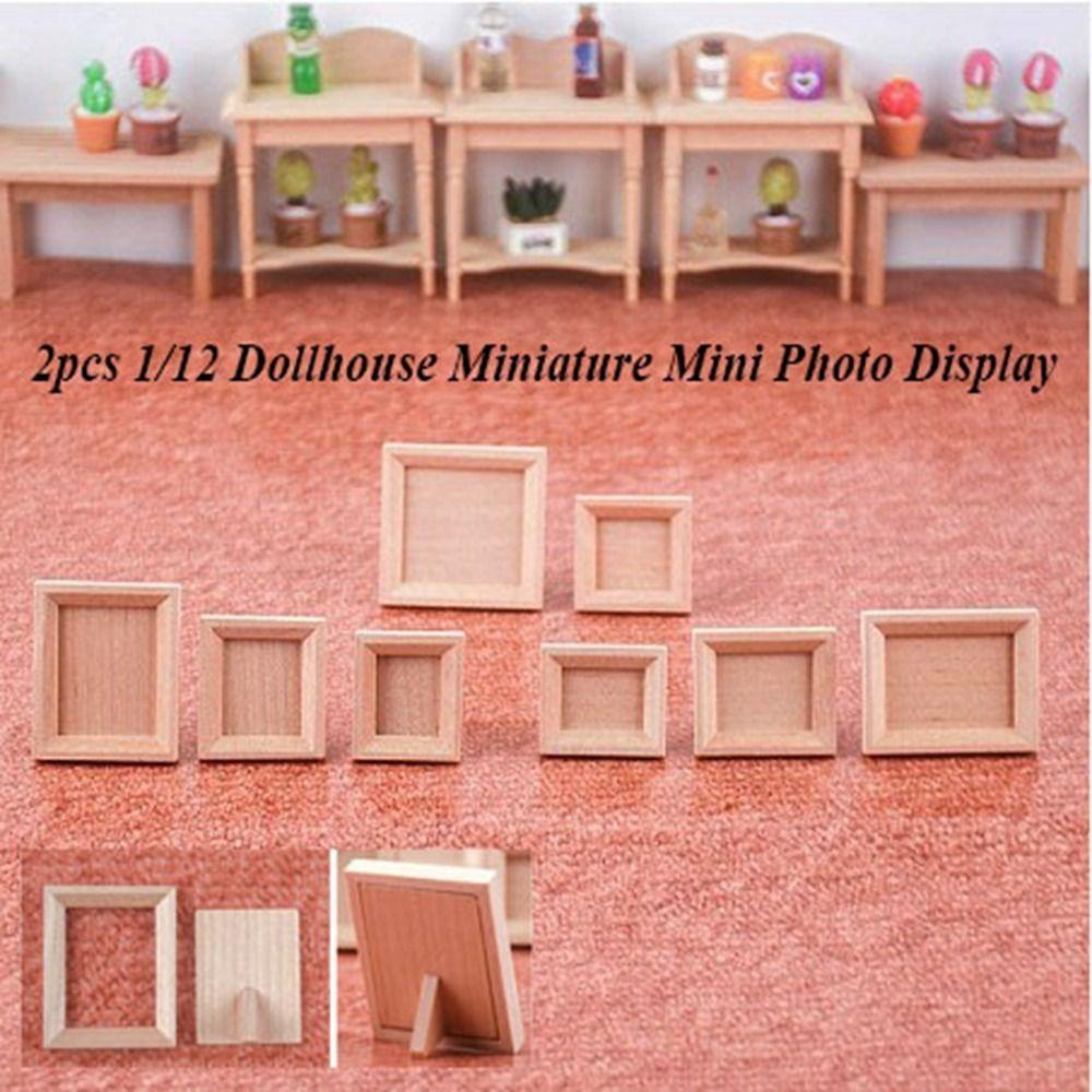 2 шт. Аксессуары для DIY Деревянная фоторамка Мини-дисплей для фото Высококачественная модель имитации мебели