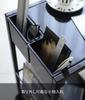 Yamazaki Jitsugyo 7156 Столик-тележка черный x Г32 x В55см Tower на колесиках Подставка для журналов Бокс для аксессуаров Прибл.. Ш27.5