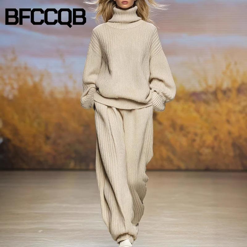 BFCCQB Женские модные повседневные осенне-зимние костюмы с длинным рукавом и брюками