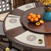New Chinese Leather Placemat Waterproof Oil-Proof Insulation Dinning Table Placemat Hotel Round Table Dining Mat Fan-Shaped Dustproof Mat