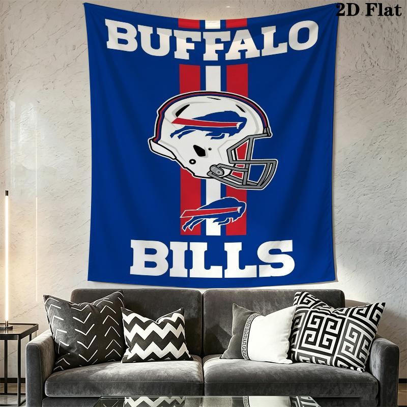 Buffalo Bills Wall Tapestry Aesthetic Wall Hanging Printed Fabric Blanket Decorative Tapestries for Bedroom Living Room Home Decor