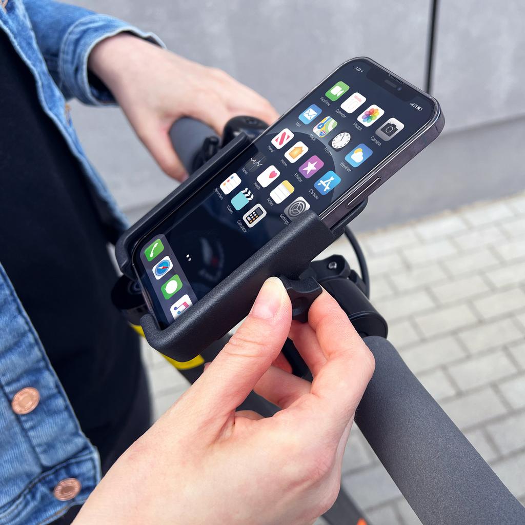 Metal phone holder for scooter bike, black