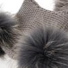 New Autumn Winter Baby Beanie 22 CM Real Fur Pompoms Warm Sleep Wool Cap Kids Clothing Accessories H