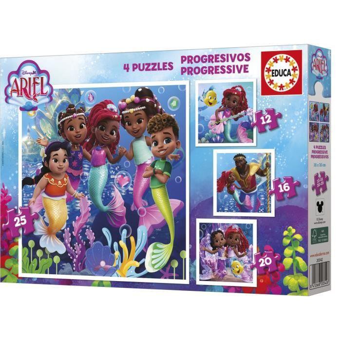 Puzzles progréssifs - EDUCA - Ariel - 12+16+20+25 pièces