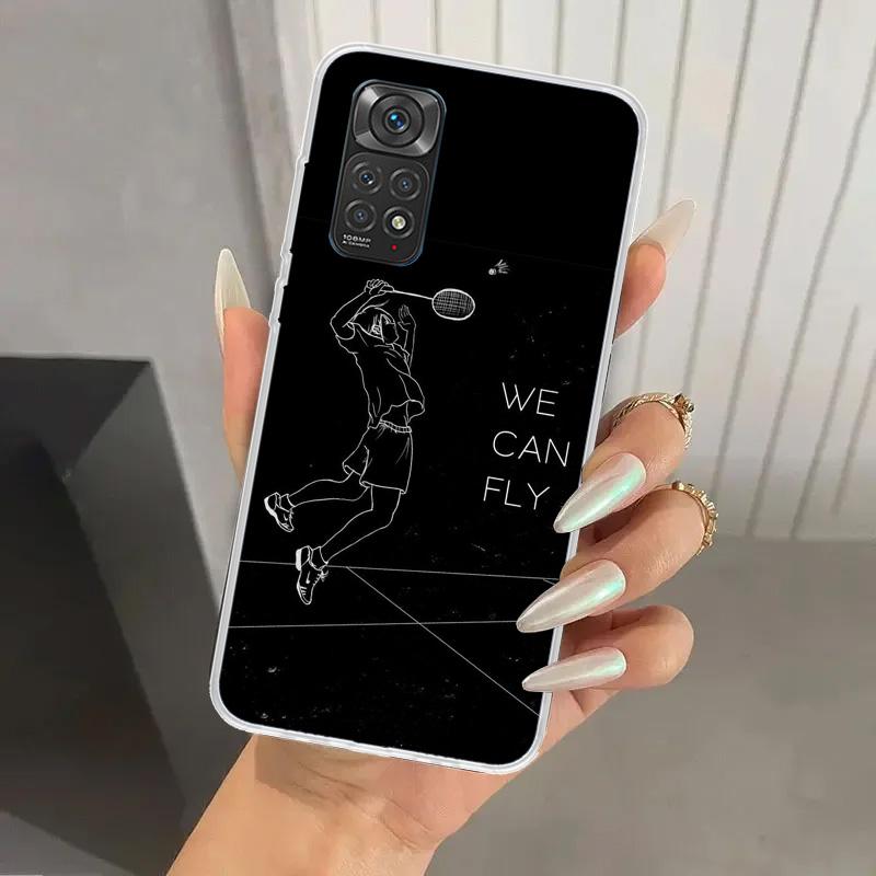 Спортивный чехол для телефона с принтом бадминтона для Xiaomi Redmi Note 15 14 14S 13 12S 12 Pro 11S 11 Plus 11T 11E 10S Мягкий чехол-накладка Redmi Нет