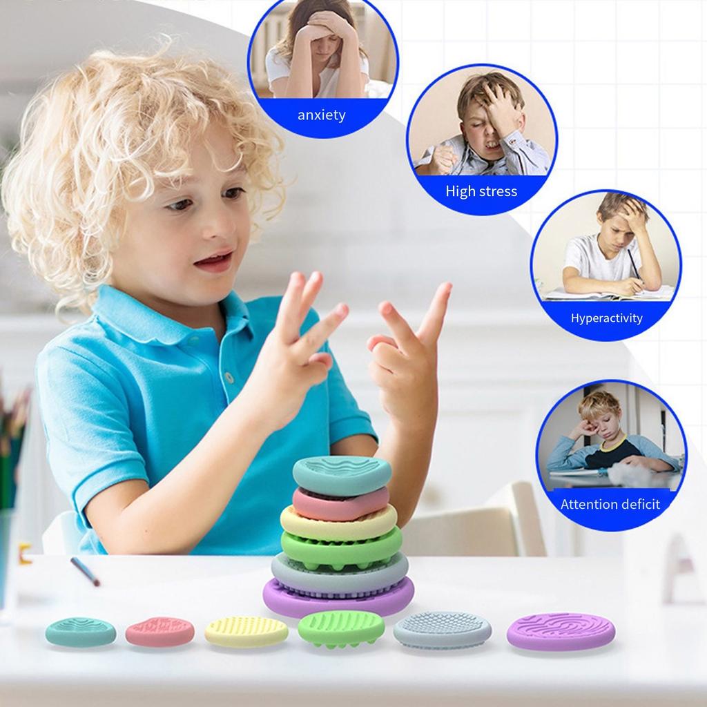 Детский сенсорный камень для активности, успокаивающая игрушка для снятия стресса и тревоги, новинка, силиконовый камень, гаджет, текстурированный