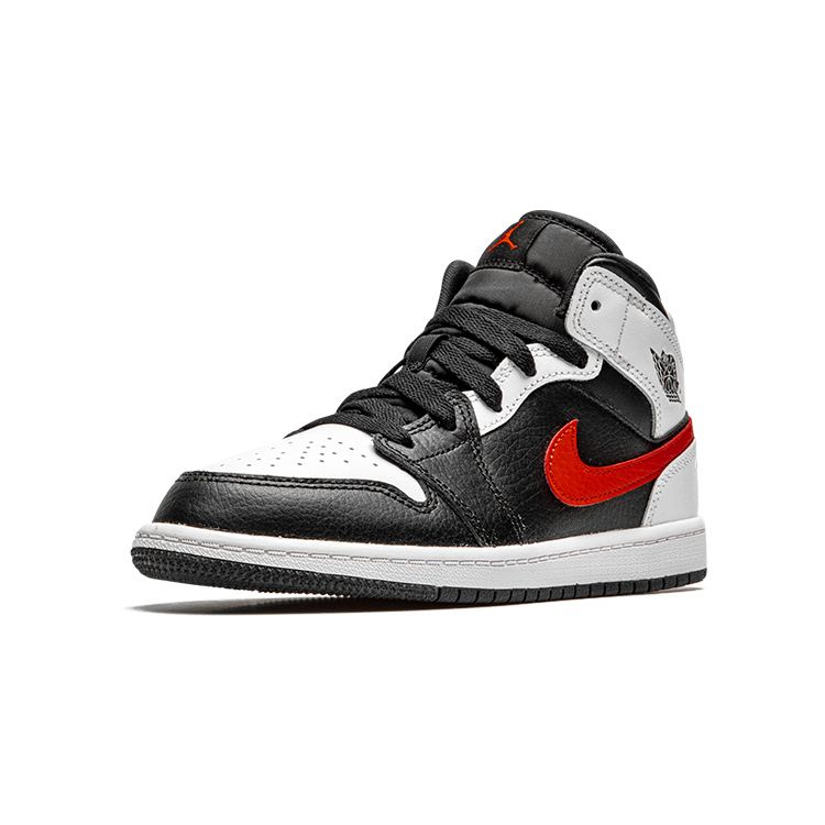 Кроссовки Air Jordan 1 Mid PS Чили Красные Детские Черно-Белые 640734-075