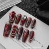 Киберпанк Готический Красный Маникюр - Осень/Зима 2024 Крутой Темный Миллениум Нейл-арт