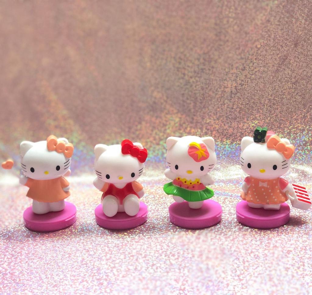 Набор мини-фигурок Hello Kitty из восьми штук, милые мультяшные миниатюры Kt, топперы для торта, подарок