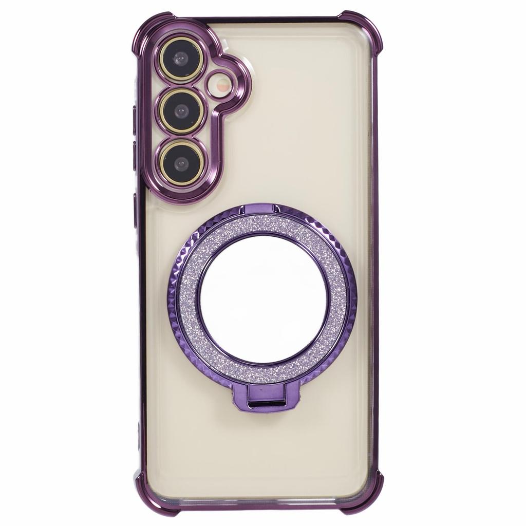 For Samsung Galaxy A35 5G Side Heart Pattern Case Kickstand TPU Phone Cover with Mirror