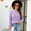 ZIMOXUAN Women's Solid Color Half Turtleneck Sweater New Loose Knit Sweater Top