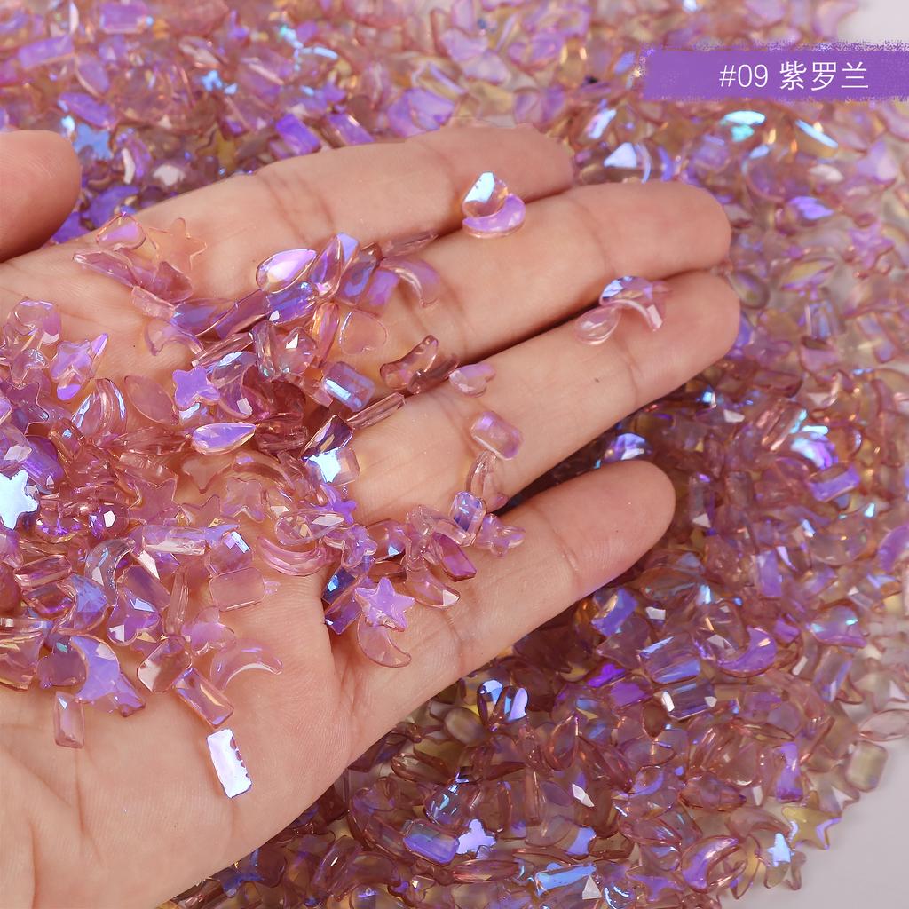 Теплый эльф, тот же смешанный прозрачный бриллиант особой формы Aurora, украшения для дизайна ногтей, бриллиант с плоским дном для дизайна ногтей, стеклянные стразы.